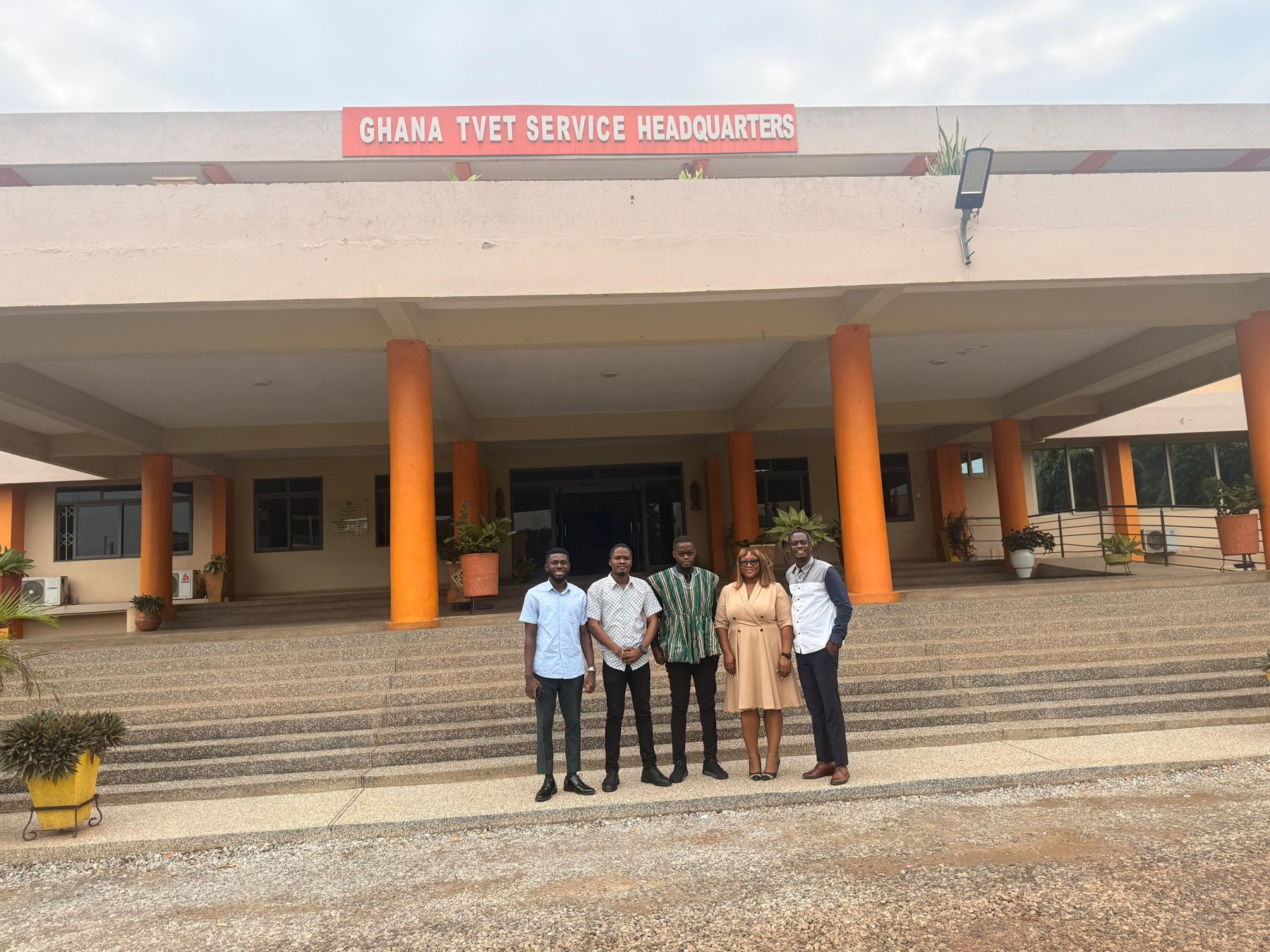 DeepStem Hub team at the Ghana TVET Service headquarters