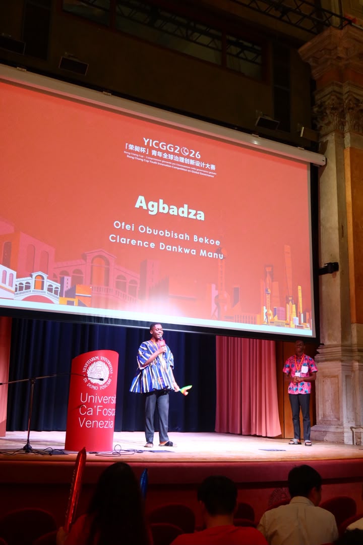 YICGG 2026: a DeepStem student presenting on stage